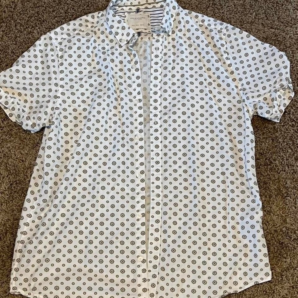 White Button Down Short Sleeve Shirt